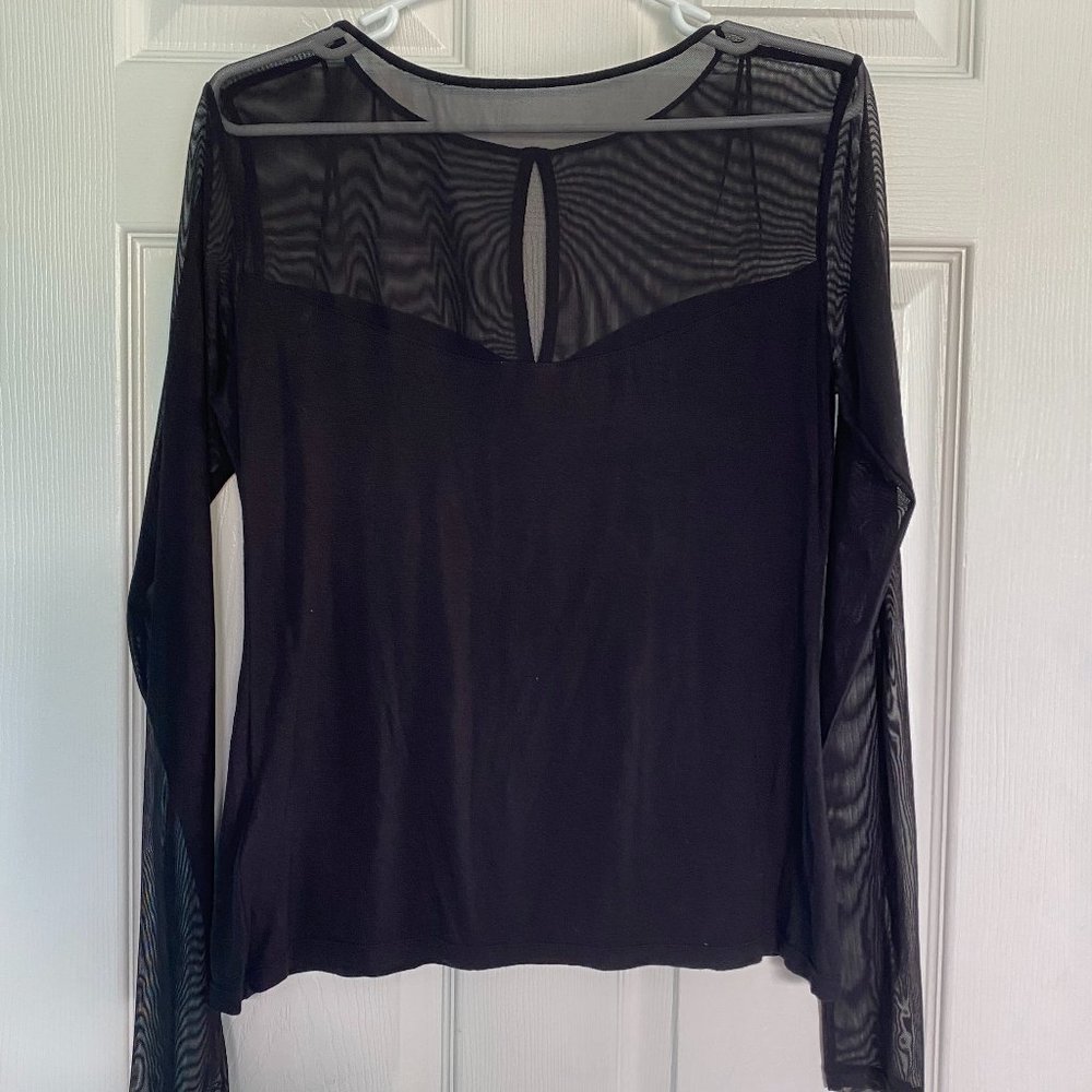Sheer Black Long Sleeve Shirt